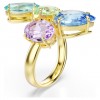 Anillo de Cóctel Swarovski Gema Tallas Mixtas Multicolor Baño Tono Oro Cristales
