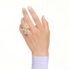 Swarovski Gema Cocktail Ring Mixed Cuts Multicolour Gold Tone Plating Crystals
