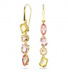 Pendientes diseño asimétrico Swarovski Gema rosas tono oro 5737454