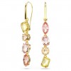 Pendientes diseño asimétrico Swarovski Gema rosas tono oro 5737454