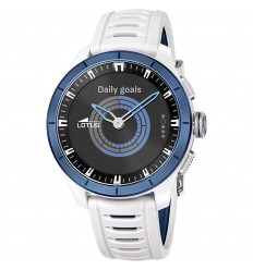 Reloj Lotus Connected Full D hombre caucho blanco azul esfera negra 20001/1
