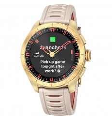 Reloj Lotus Connected Full D hombre caucho beige dorado esfera negra roja 20001/2