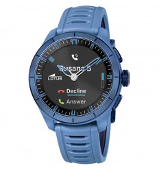 Lotus Connected Full D men's hybrid smartwatch blue rubber black dial 20001/3