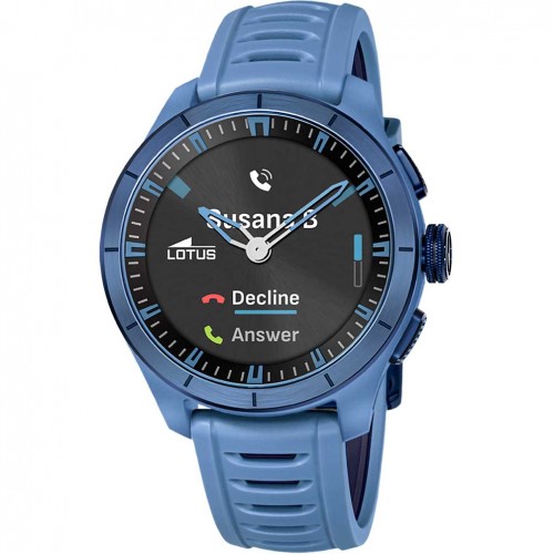 Lotus Connected Full D men's hybrid smartwatch blue rubber black dial 20001/3