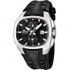 Lotus Doom watch black dial leather strap 15753/8