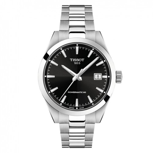 Tissot Gentleman 38mm automatic watch black dial T1658071105100