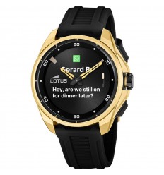Reloj híbrido Lotus Connected Full D 20002/5 caja dorada correa negra hombre