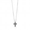 Collar Kidult home cadena acer penjoll creu negra fina 851076
