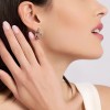 Silver steel hoop earrings for women Kidult 861072
