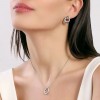Silver steel oval stud earrings for women Kidult 861089