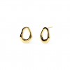 Gold steel oval earrings for women Kidult 861090