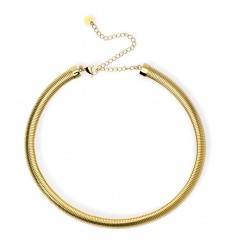 Gold steel tubogas choker necklace adjustable length Kidult 851059