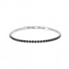 Kidult adjustable bracelet with tennis of black crystals 831109