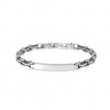 Kidult steel bracelet with plate and gunmetal accents 831112