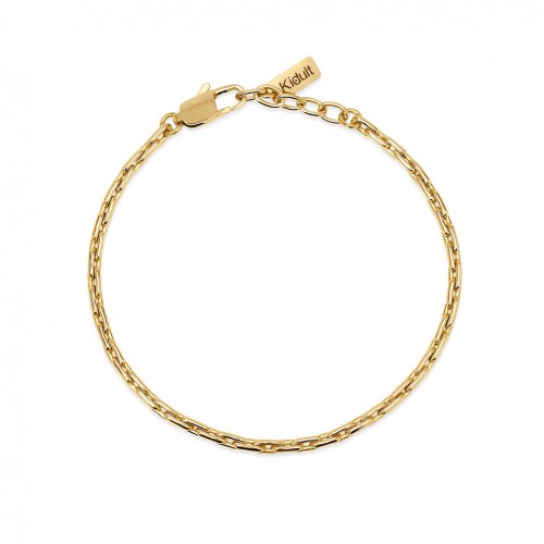 Kidult gold-plated steel bracelet with elongated mesh links 831206