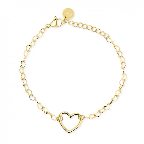 Kidult adjustable bracelet in gold-plated steel with heart 831216