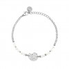 Polsera ajustable acer amb perles i petxina de Kidult 831224
