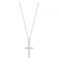 Collar Cruz Lotus Silver plata con circonitas blancas LP3066-1/1