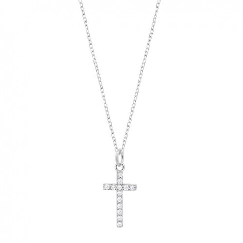 Collar Cruz Lotus Silver plata con circonitas blancas LP3066-1/1