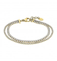 Lotus Style bracelet LS2574-2/2 gold steel double chain and zircons