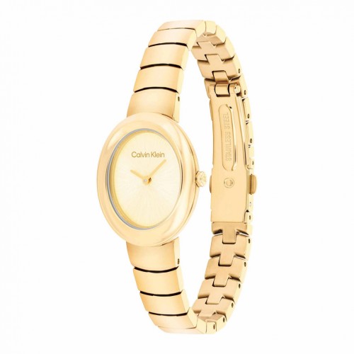 Reloj Mujer Calvin Klein Twisted Bezel 25100147 Dorado Oval