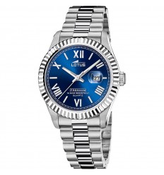 Lotus 19002/3 hombre esfera azul acero 41.5mm 10 ATM calendario