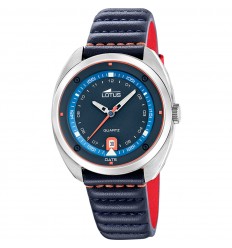 Lotus Pulse 19096/1 blue steel blue leather quartz men’s watch 5 ATM
