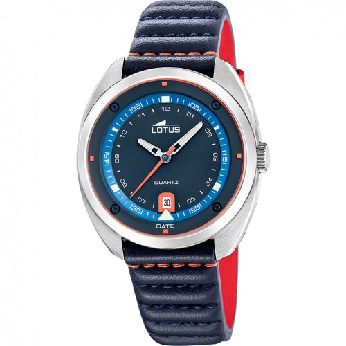 Lotus Pulse 19096/1 blue steel blue leather quartz men’s watch 5 ATM