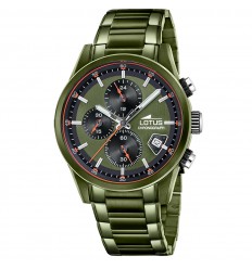 Lotus Pulse 19090/3 green steel chronograph quartz men’s watch 5 ATM