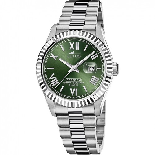 Lotus 19002/4 men’s watch steel green dial steel bracelet 10 ATM