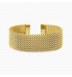 Kidult gold-plated steel cuff bracelet with mesh 831227
