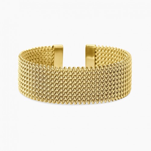 Polsera cuff acer daurada de Kidult amb malla mesh 831227