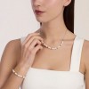 Adjustable gold steel bracelet with shell pearls by Kidult 831230