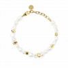 Pulsera ajustable acero dorado con perlas de concha de Kidult 831230