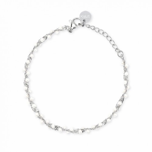 Stainless steel bracelet with shell pearls by Kidult 831256