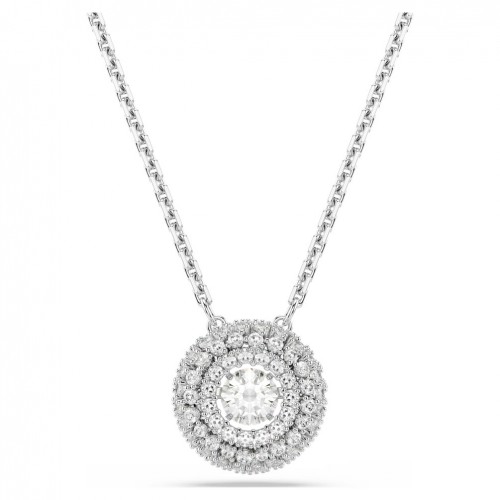 Colgante Sublima Swarovski 5738246 piedra blanca redonda baño rodio