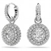 Sublima earrings Swarovski 5738193 round white stone rhodium finish
