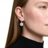 Pendientes Sublima Swarovski 5738193 piedra blanca redonda baño rodio