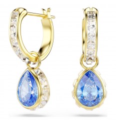 Pendientes Chroma Swarovski 5757815 azul acabado en oro de 18 quilates