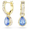 Swarovski Chroma Earrings 5757815 Blue 18k Gold Finish