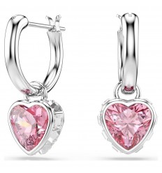 Chroma earrings Swarovski 5757814 pink heart rhodium plated