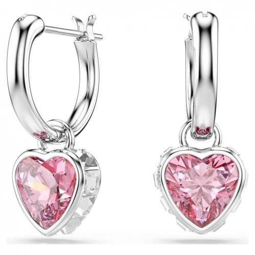 Chroma earrings Swarovski 5757814 pink heart rhodium plated
