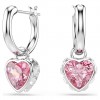 Chroma earrings Swarovski 5757814 pink heart rhodium plated