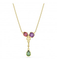Imber Y Swarovski necklace mixed cuts multicolored gold tone 5753261