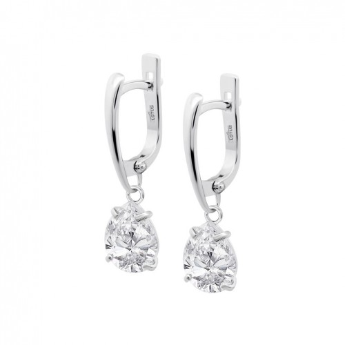 Lotus Silver essential earrings with white zirconia LP3809-4/1