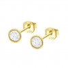 Pendientes botón Lotus Silver Essentials tono oro circonita LP2001-4/3