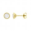 Pendientes botón Lotus Silver Essentials tono oro circonita LP2001-4/3
