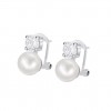Lotus Silver Pearls and cubic zirconia earrings LP3946-4/1