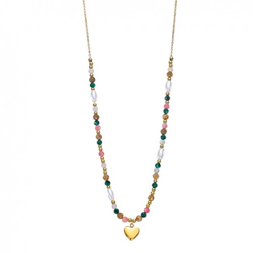 Lotus Style women necklace multicolored heart pendant LS2553-1/2