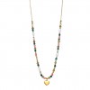 Lotus Style women necklace multicolored heart pendant LS2553-1/2